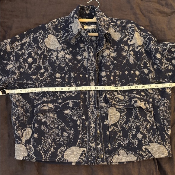 Free People Navy and White Cotton Jacket - Picture 11 of 12